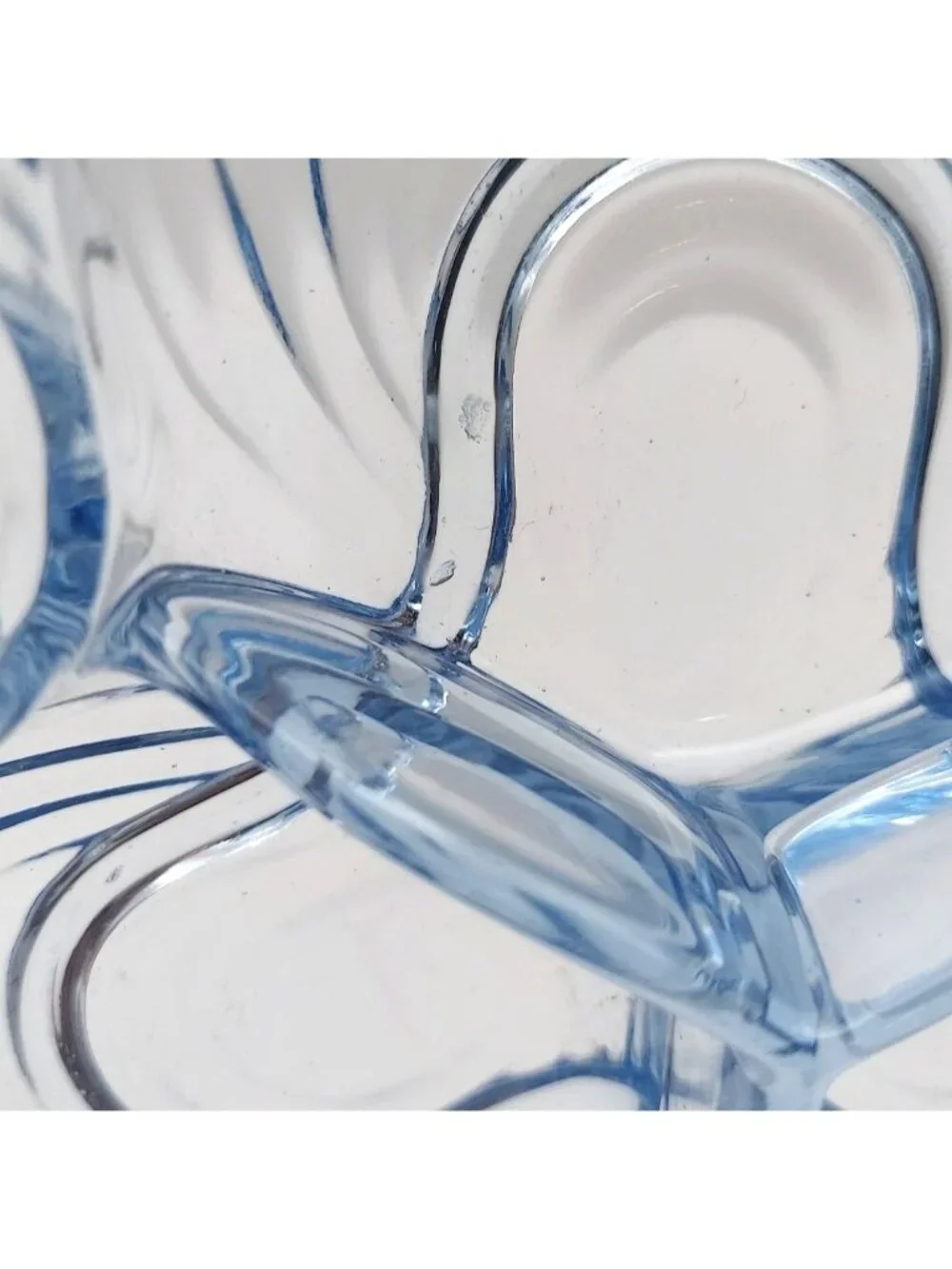Vintage Cambridge Caprice Moonlight Blue Glass 3-Part Relish Dish Art Deco